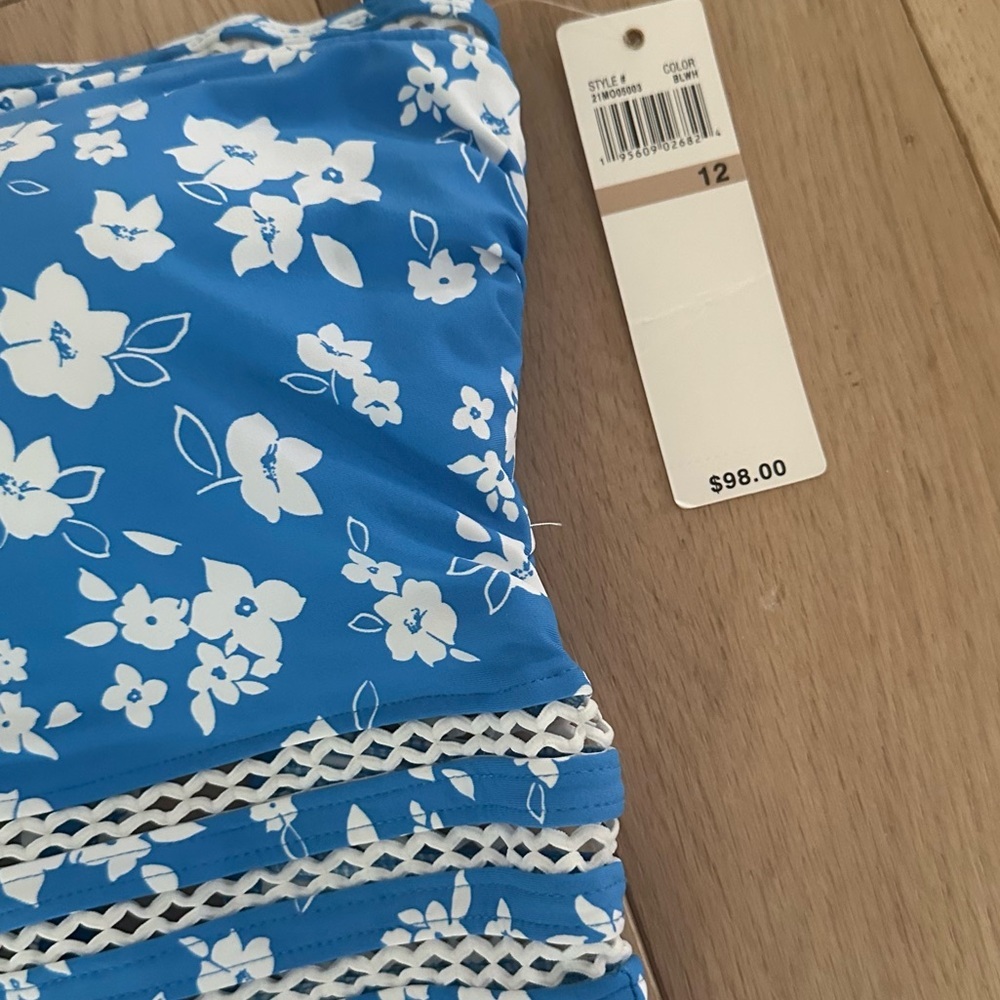 Anne Cole Blue Floral One Piece Swimsuit - Picture 4 of 11